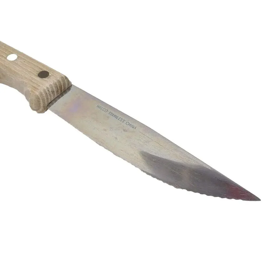 Vintage WALCO Stainless Wood Handle Steak Knife 5